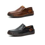 A pair of men's breathable calfskin leather shoes by Arenzza, featuring a classic comfortable design for everyday wear.