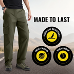 Men’s multi-pocket cargo pants by Arenzza featuring multiple storage pockets and a relaxed fit, made from durable fabric.