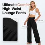 Arenzza high-waist yoga and lounge pants with pockets, featuring a comfortable fit and stylish design in soft fabric.