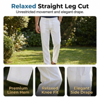 A pair of men's casual straight leg pants by Arenzza, displayed flat in a neutral setting, showcasing the fit and fabric details.