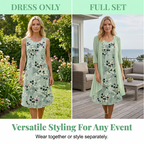 Women's elegant chiffon dress and cardigan 2-piece set by Arenzza, featuring flowing fabric and coordinated style for special occasions.