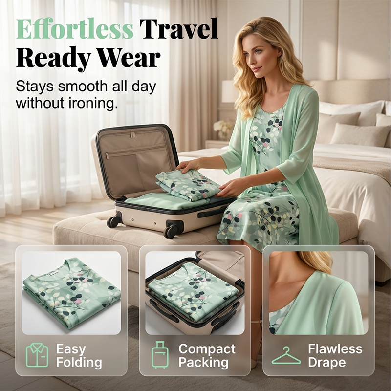 Women's elegant chiffon dress and cardigan 2-piece set by Arenzza, featuring flowy fabric and coordinated fashion style.