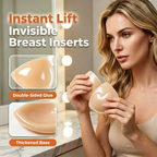Aarenzza double-sided adhesive bra inserts for clothing and accessories, showing smooth, skin-tone silicone pads with adhesive backing.