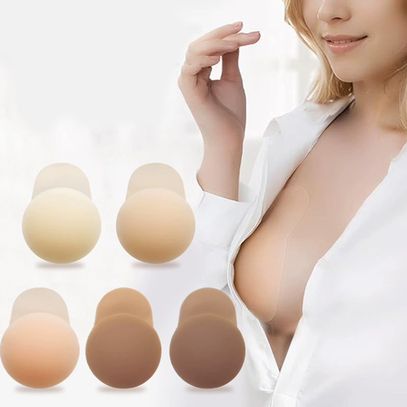 A pair of seamless uplift adhesive nipple covers for women by Arenzza, designed for discreet support and comfort.