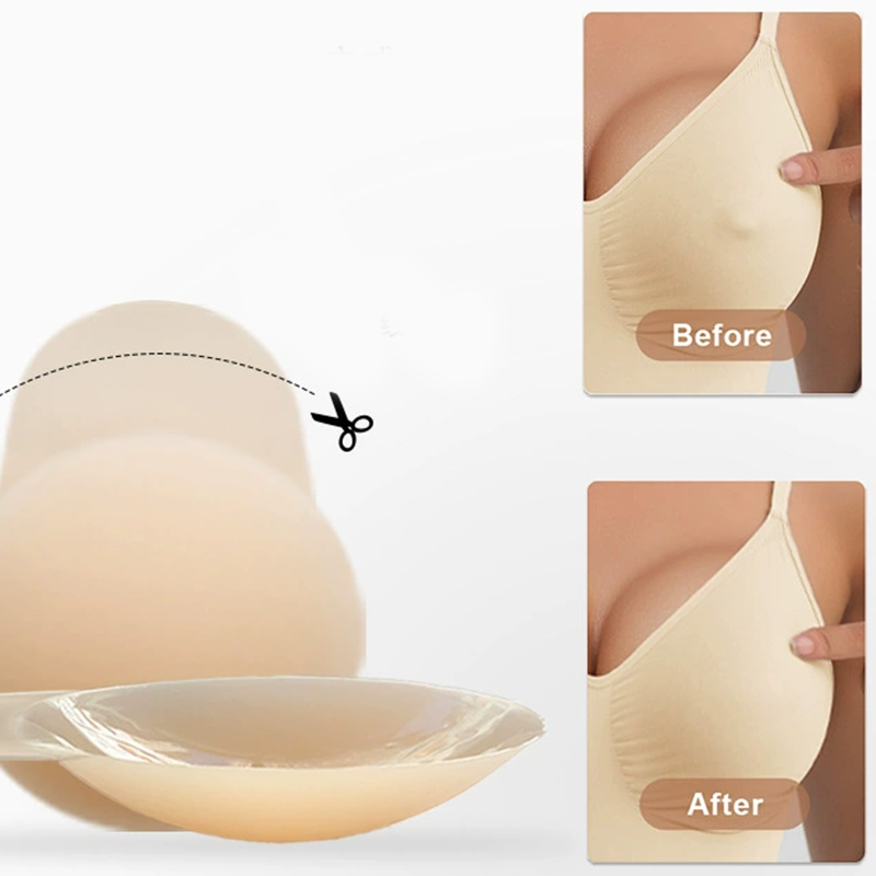 A pair of seamless uplift adhesive nipple covers for women by Arenzza, shown in a natural, skin-tone color on a white background.