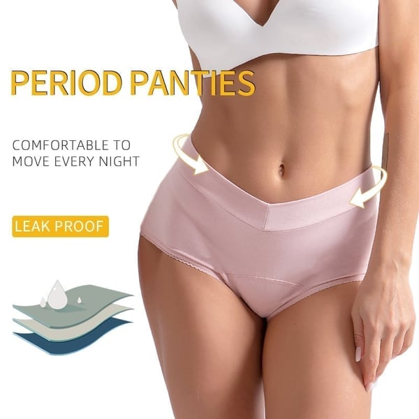 A pair of Arenzza high-waisted leak-proof underwear with comfortable fit and reliable leak protection, displayed flat on a white background.