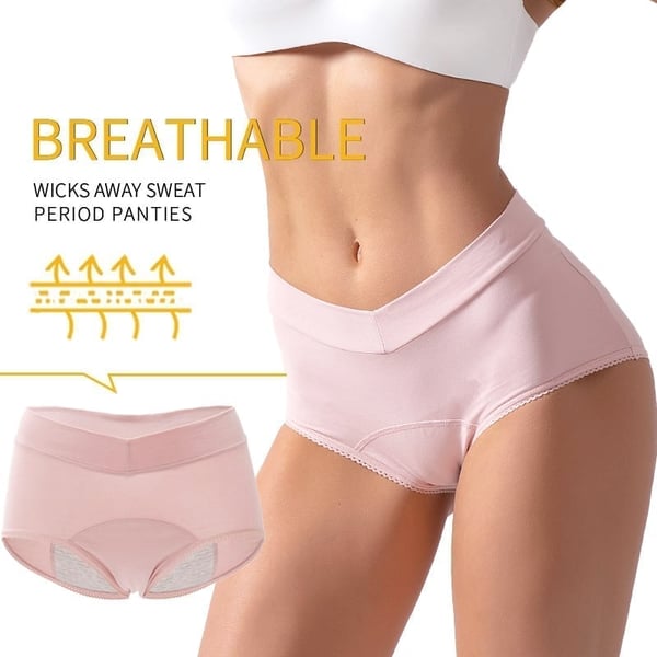 Arenzza high-waisted leak-proof underwear for women, shown in a neutral color, designed for comfort and reliable leak protection.