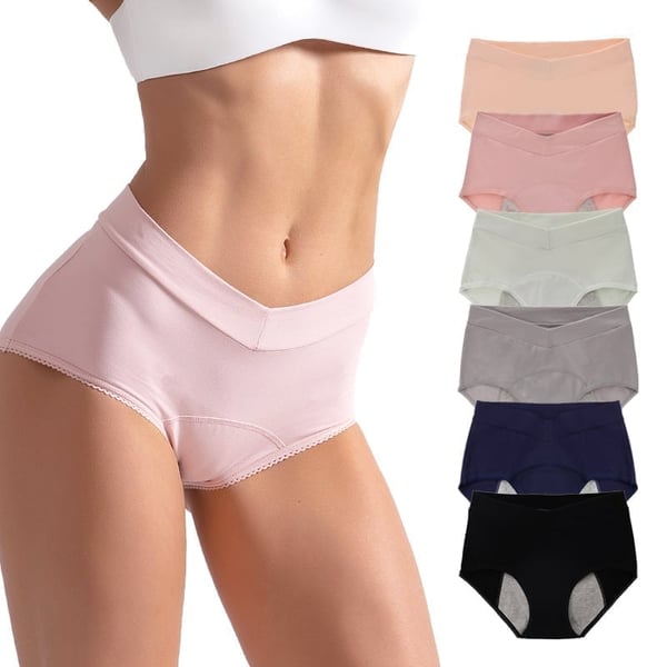 Arenzza high-waisted leak-proof underwear in black, featuring a comfortable fit and reliable leak protection for daily wear.