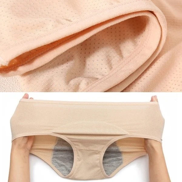 Arenzza high-waisted leak-proof underwear in black, designed for reliable leak protection and comfortable fit.