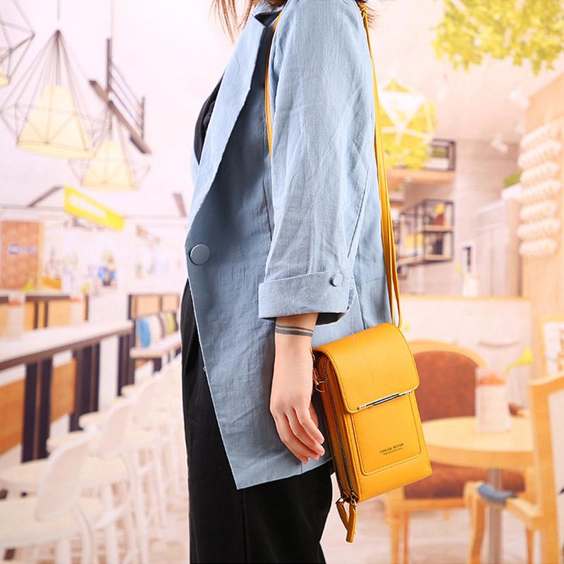 Arenzza women's touch screen messenger bag with water resistance, anti-theft design, and smartphone charging feature, in a stylish black color.