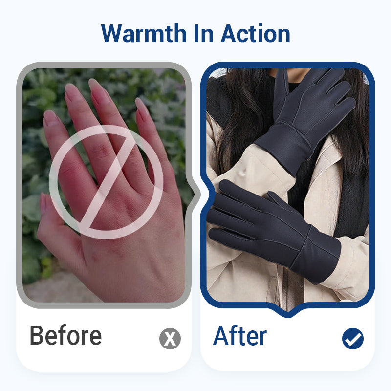 Arenzza warm soft lined gloves with extended cuff, featuring cozy interior and stylish design for cold weather.