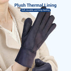 Arenzza warm soft lined gloves with extended cuff, showing the cozy interior and stylish design for cold weather.