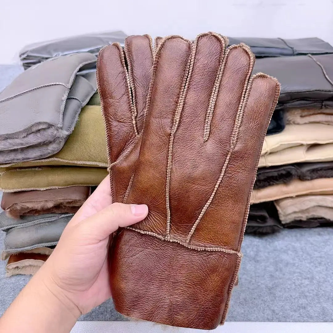 Arenzza warm soft lined gloves with extended cuffs, perfect for cold weather, shown in a close-up image.