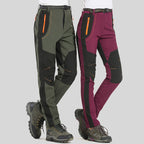 A pair of Arenzza windproof waterproof hiking pants with elastic waist, insulated for warmth and outdoor durability.