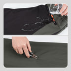 Arenzza windproof waterproof warm elastic waist hiking pants, showing the insulated, waterproof outdoor clothing with adjustable waistband.
