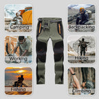 A pair of Arenzza windproof waterproof warm elastic waist hiking pants with insulated waterproof fabric for outdoor activities.