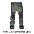 Arenzza windproof waterproof warm elastic waist hiking pants showing durable fabric, insulated interior, and adjustable waistband.