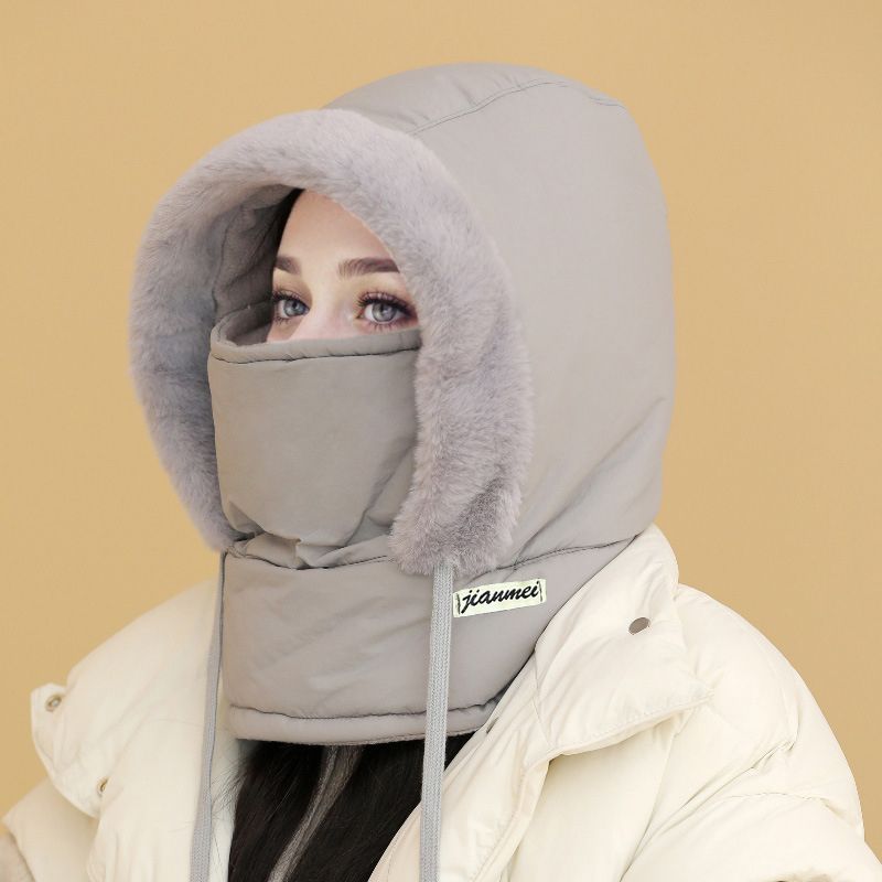 A plush-lined thermal hat with face mask from Arenzza, designed for full head and face protection in extreme cold conditions.