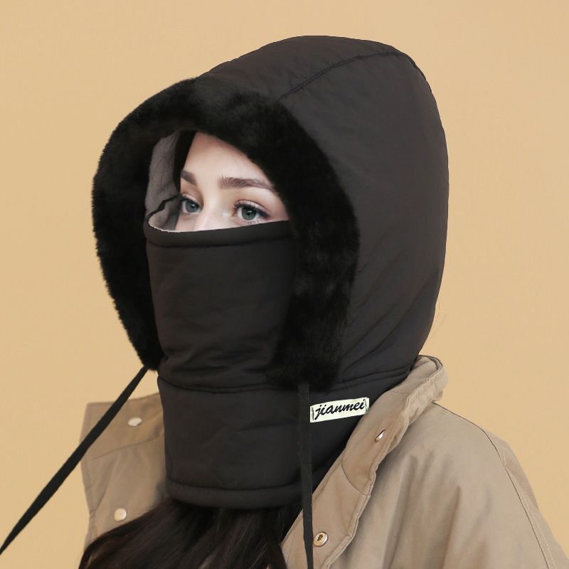 Aarenza plush-lined thermal hat with face mask, full head and face protection for extreme cold, unisex ski and mountaineering gear