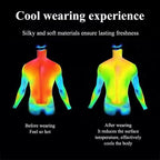 Men's ice silk stretch shirt by Arenzza, cool and comfortable men's clothing with a sleek fit, shown in a stylish casual design.