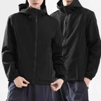 Aarenza lightweight hooded outdoor jacket in breathable fabric, featuring a front zipper and adjustable hood for outdoor activities.