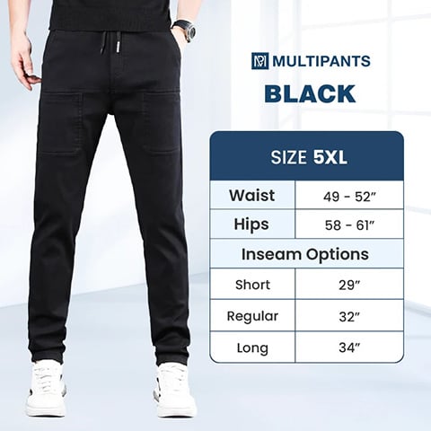 Arenzza high stretch multi-pocket cargo pants in durable fabric, showcasing multiple pockets and a relaxed fit on a model.