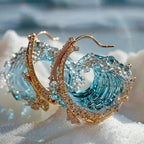 Elegant blue necklace, ring, and earrings set by Arenzza featuring stylish jewelry pieces on a neutral background.
