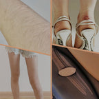 A pair of transparent high-waisted shiny sheer tights for women by Arenzza, shown on a model, highlighting the glossy finish and fit.