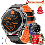 Arenzza 1.52-inch HD men's smartwatch with sports modes, phone call and music control, waterproof design, and long battery life.