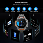 Arenzza 1.52-inch HD men's smartwatch with a digital display, showing call and music controls, in a sporty design.
