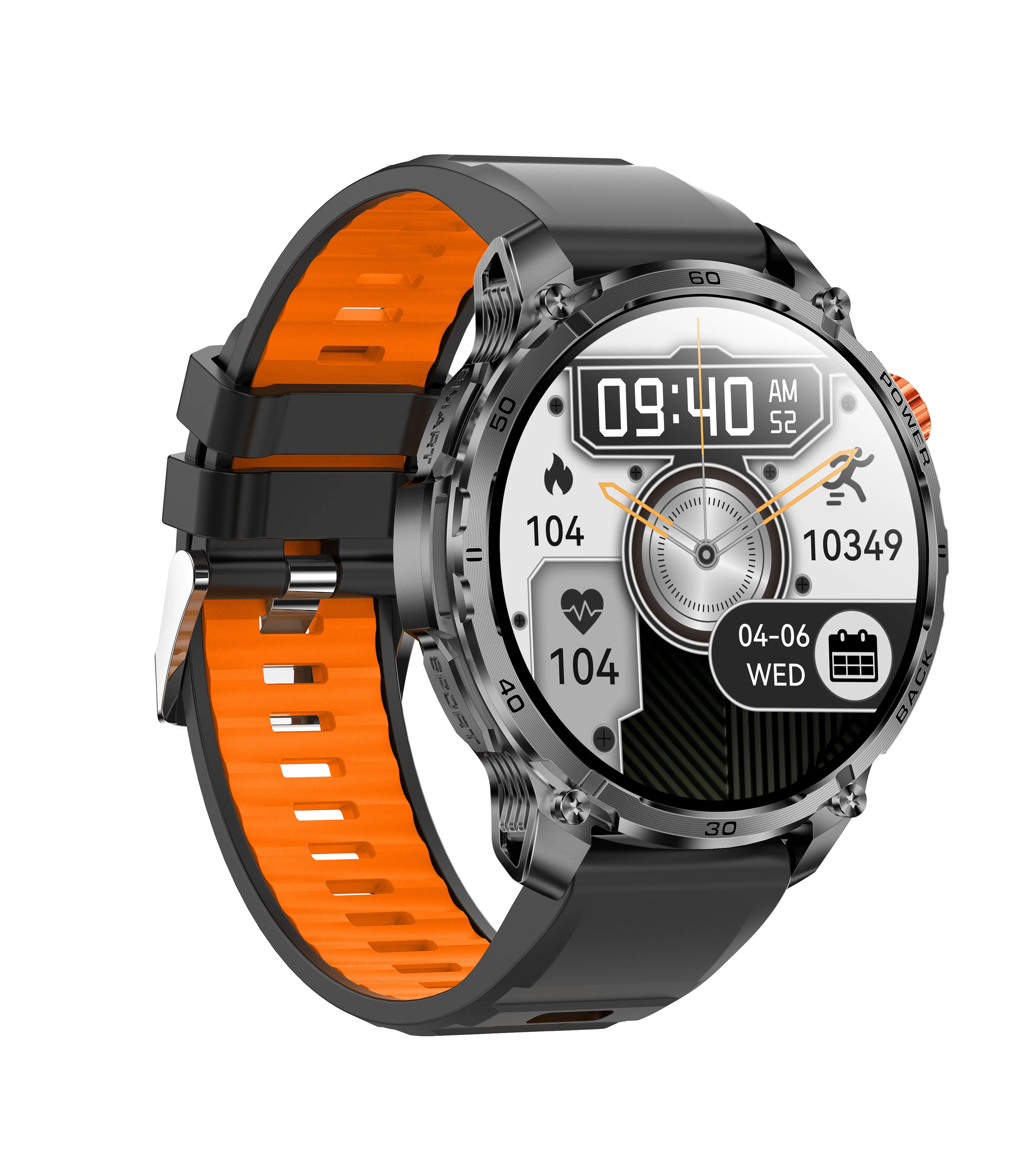 Arenzza 1.52-inch HD men's smartwatch with call and music control, sports modes, waterproof IP68, and long battery life.