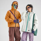Arenzza waterproof sports hooded jacket for outdoor activities, shown in black with a front zipper and adjustable hood.