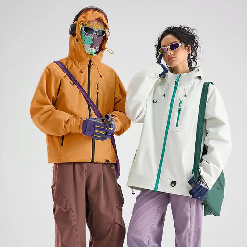 Arenzza waterproof sports hooded jacket for outdoor activities, shown in black with a front zipper and adjustable hood.