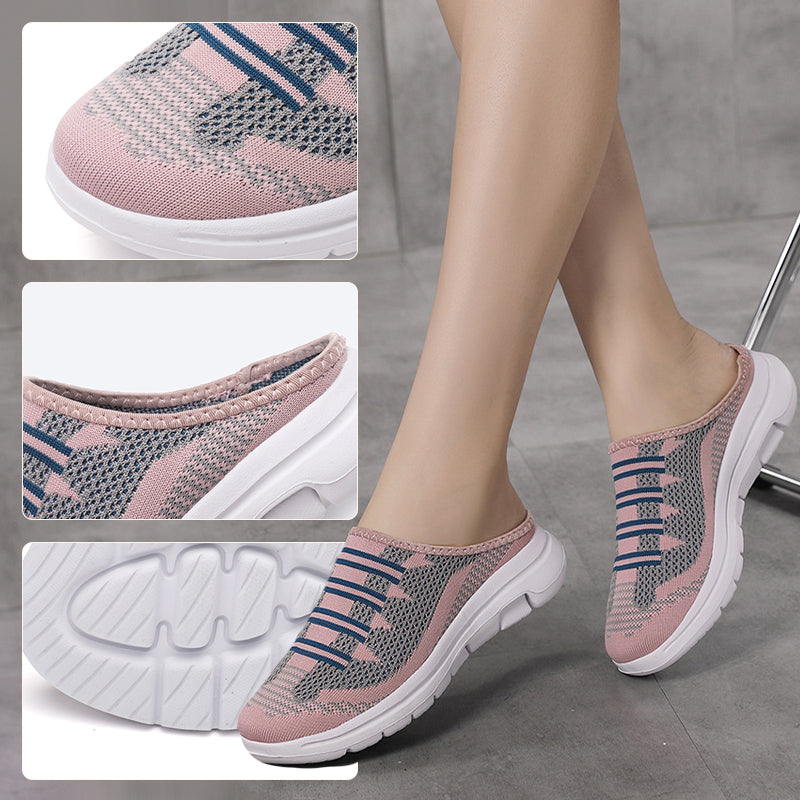 A pair of Arenzza comfortable, breathable closed-toe slide slippers with soft fabric and cushioned sole for indoor wear.