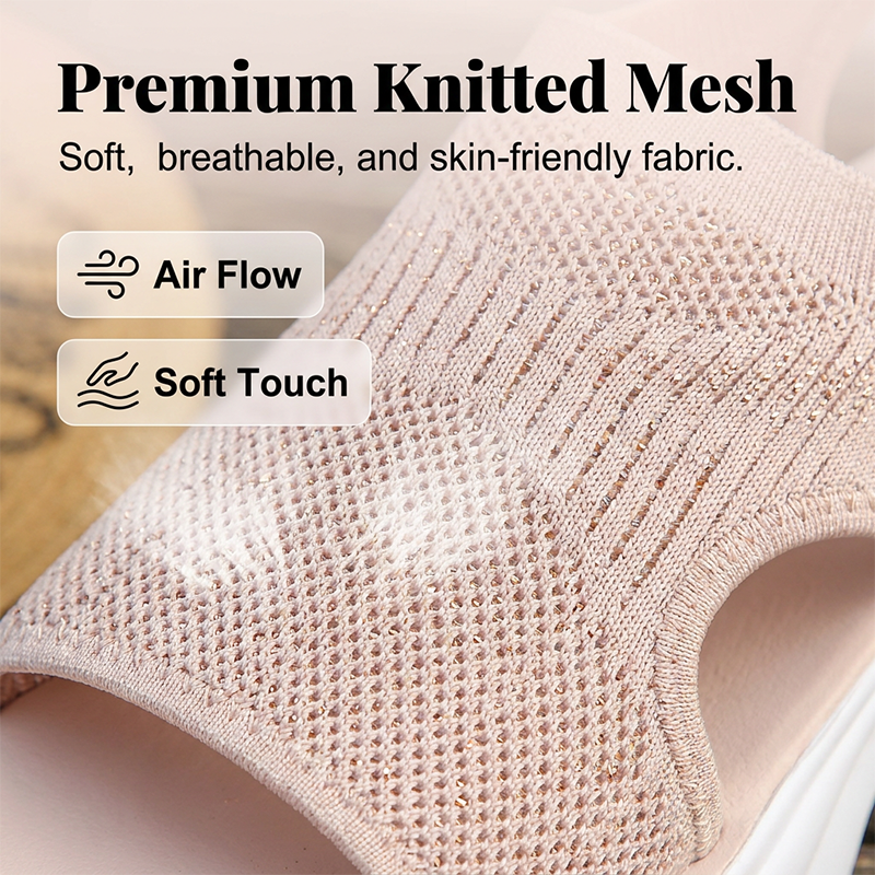 A pair of women's breathable mesh platform sandals by Arenzza, featuring open toes and chunky soles for casual summer wear.
