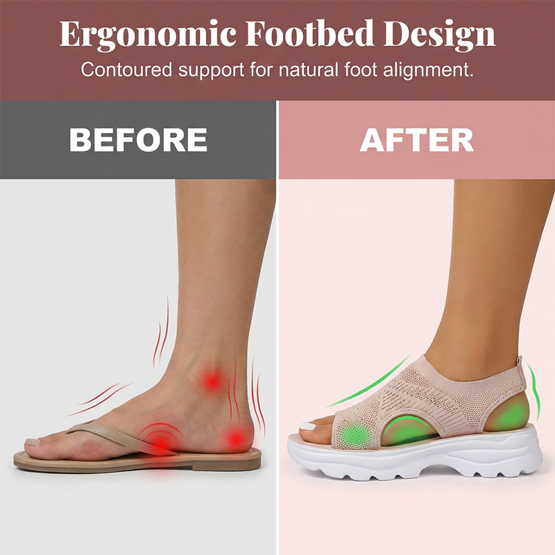 A pair of women's breathable mesh platform sandals by Arenzza with open toes and chunky heels, perfect for warm weather.