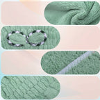 A coral fleece hair turban from Arenzza, shown in a soft, plush fabric with a tied knot and snug fit for comfortable hair drying.