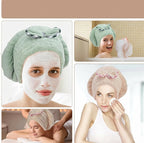 Arenzza coral fleece hair turban in vibrant coral color, soft and cozy for hair drying and styling.