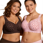 Aarenza super firming wirefree jelly bra with leopard print, soft fabric, and supportive design for comfortable wear.