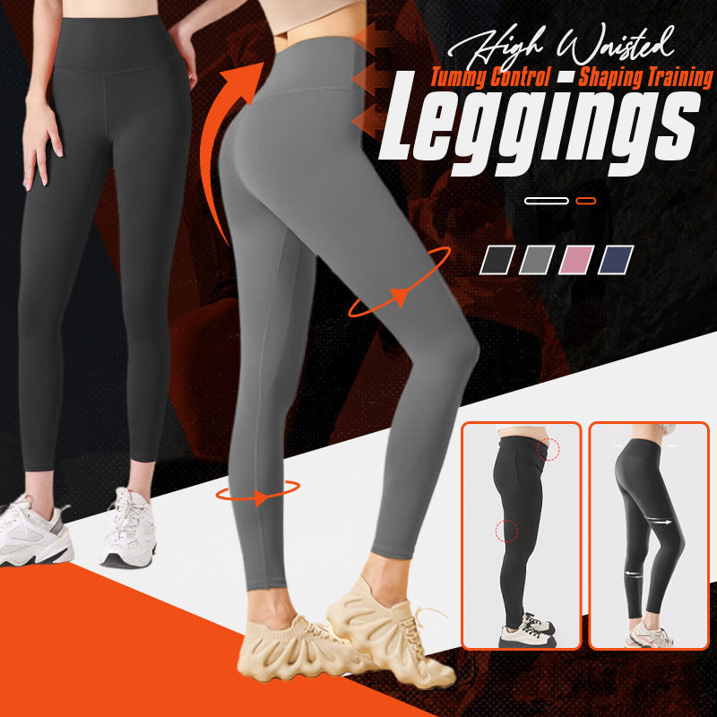 A pair of black high-waisted Arenzza tummy control shaping leggings with a smooth, stretchy fabric, designed for training and everyday wear.