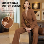 Women's elegant blazer and wide-leg pants set by Arenzza, shown in a stylish clothing outfit with a fitted blazer and flowing pants.