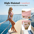 Women's floral print high waist bikini set by Arenzza with a colorful, stylish design perfect for beach or poolside wear.