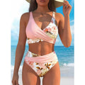 Women's floral print high waist bikini set by Arenzza featuring a colorful, stylish two-piece swimsuit with high waist bottoms and a matching top.