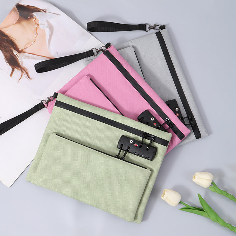 Arenzza double layer money bag with lock, a stylish accessories bag in black, designed for secure storage and everyday use.