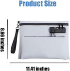 Arenzza double layer money bag with lock, shown in black, featuring secure closure and compact design for accessories or cash storage.