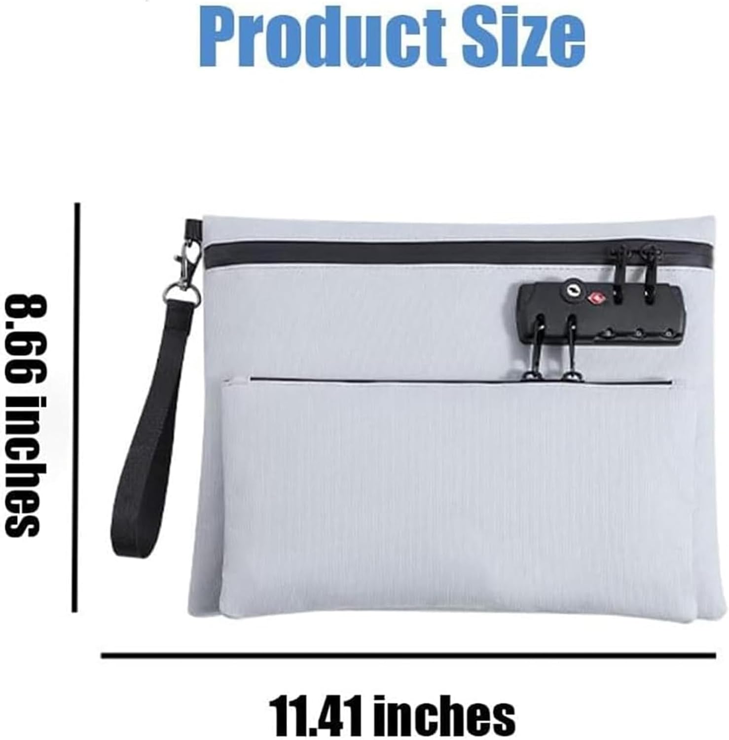Arenzza double layer money bag with lock, shown in black, featuring secure closure and compact design for accessories or cash storage.