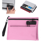 Arenzza double layer money bag with lock, made of durable material, featuring a sleek design and secure closure for valuables.