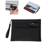 Arenzza double layer money bag with lock, shown in black, featuring a secure zipper and compact design for everyday use.