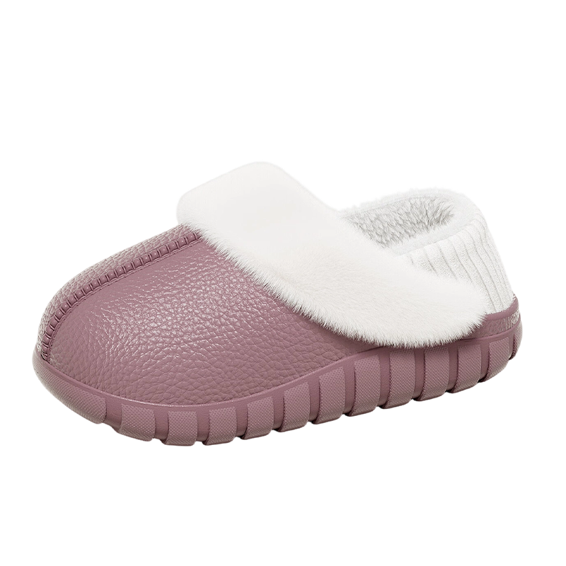 Arenzza plush-lined cotton slippers with covered heel and removable washable lining, cozy and comfortable footwear.