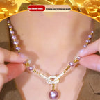 Aarenza women's pearl necklace with elegant white pearls and silver clasp, stylish jewelry accessory for women.